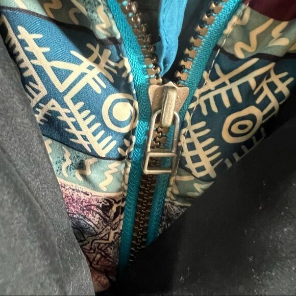Vintage 1990’s Skiing Passport Black Aztec Embroidered And Embellished Jacket - Picture 15 of 16